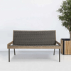 2-Seater Outdoor Sofa with Teak Wood Frame and Woven Rattan Back SF018