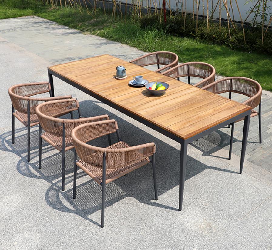 6+1pcs Outdoor Patio Dining Table Chair Set Garden Dining Set