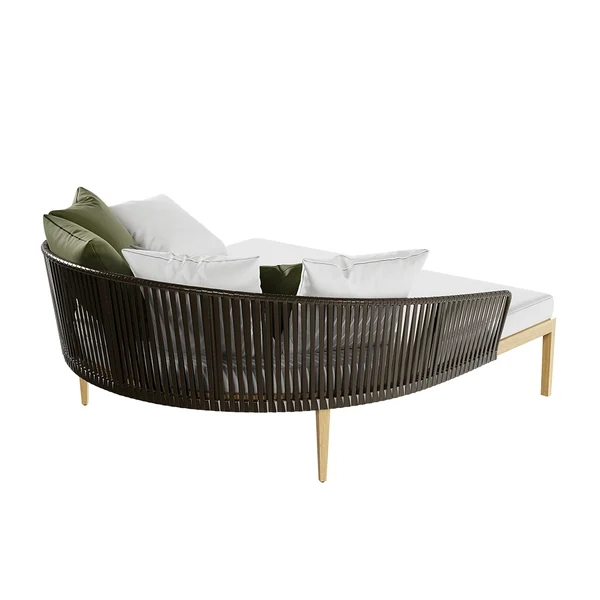 Modern Style Rattan Outdoor Daybed with Cushion Pillows | Shinlin Outdoor Daybed