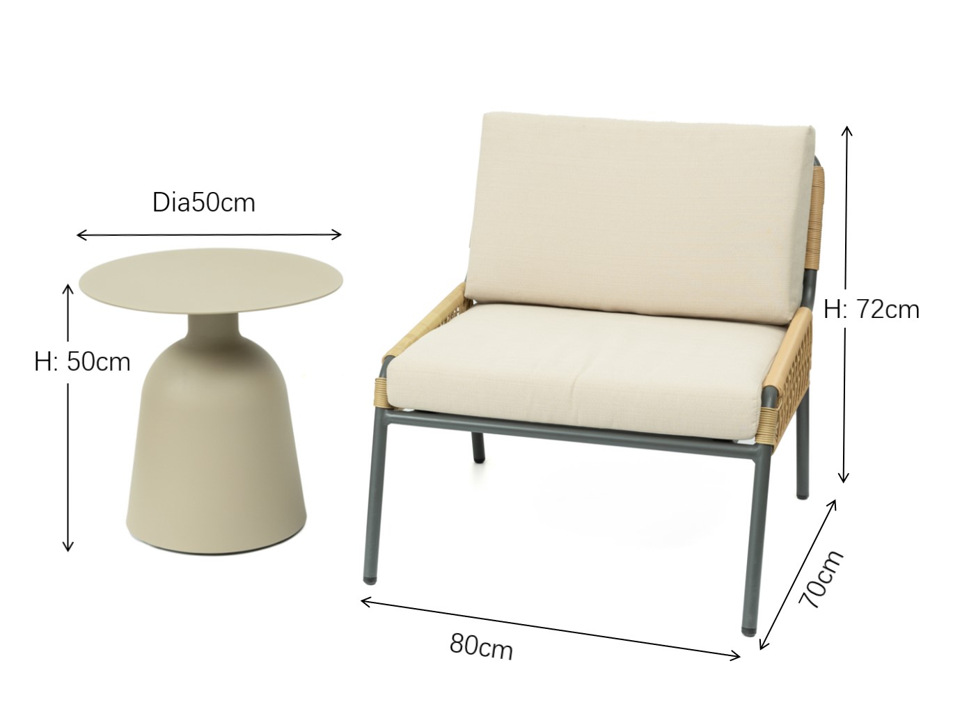 KF001 Armchair & Cafe Table