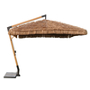 Square Hand Crank Simulated Straw Beach Parasol Sun Umbrella - Sun Umbrellas| Shinlin Garden Parasol Straw Umbrella SU003