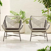 Garden Cafe Table Chair Set Rattan Outdoor Patio Lounge Chairs KF002