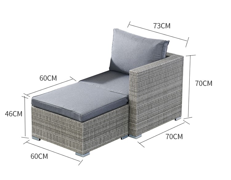 SF1003 Rattan Sofa Set Size