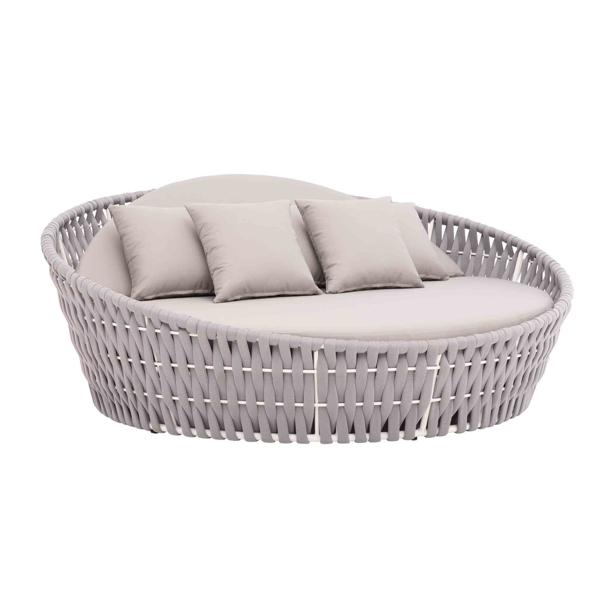 Adjusted Backrest Round Rope Outdoor Daybed | Shinlin Round Sun Lounger TC001-B