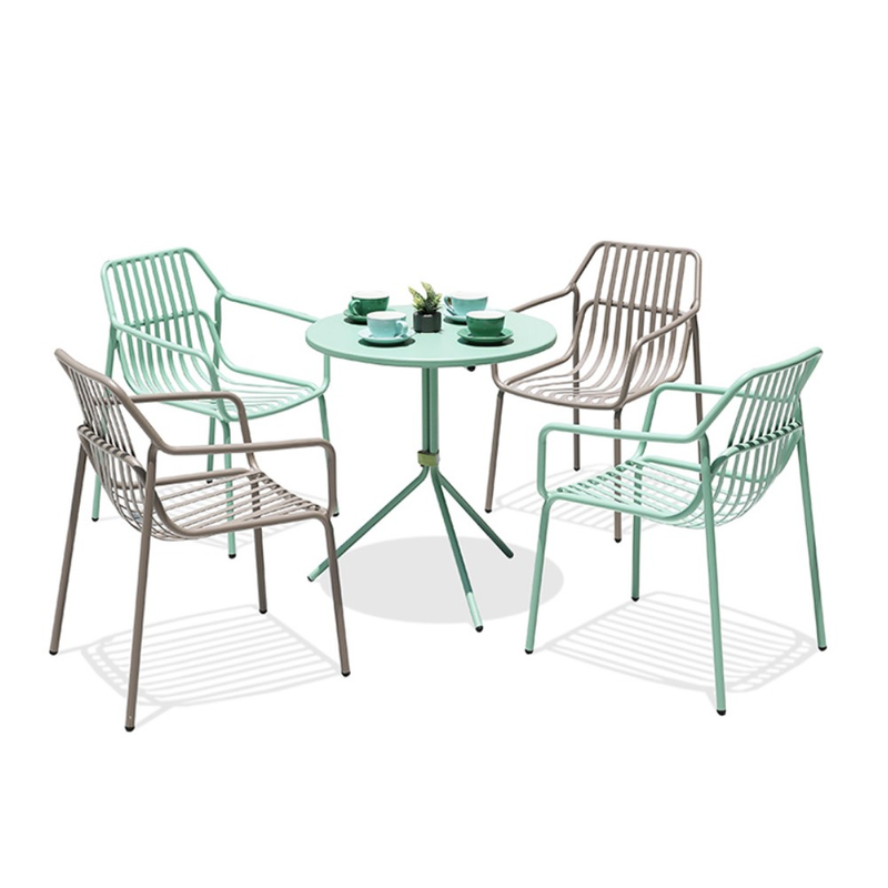 Aluminium Alloy Frame Hotel Garden Dining Table and Chair Set - Patio Furniture | Shinlin Outdoor Dining Set CZ025