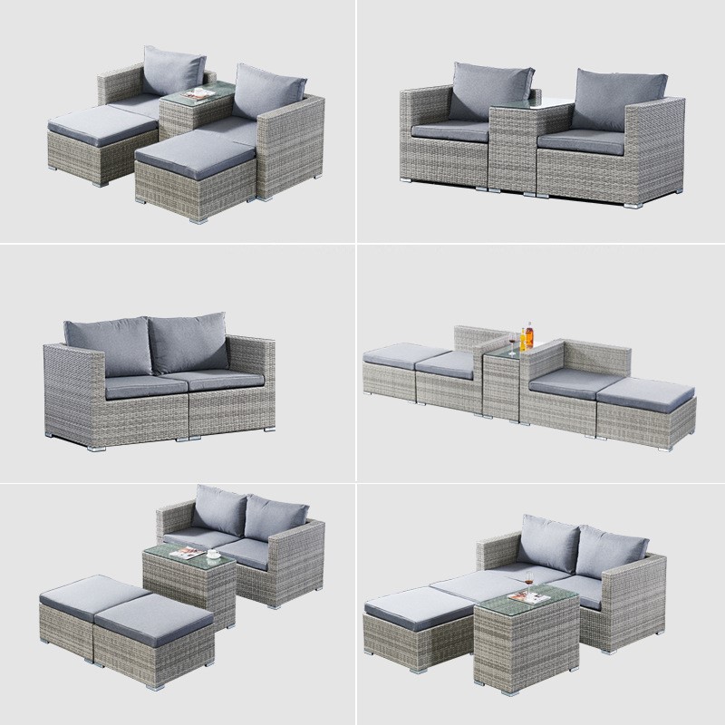 Modular Rattan Sofa Set Outdoor Sectional Patio Garden Sofa Set | Shinlin Outdoor Sofa Set SF1003