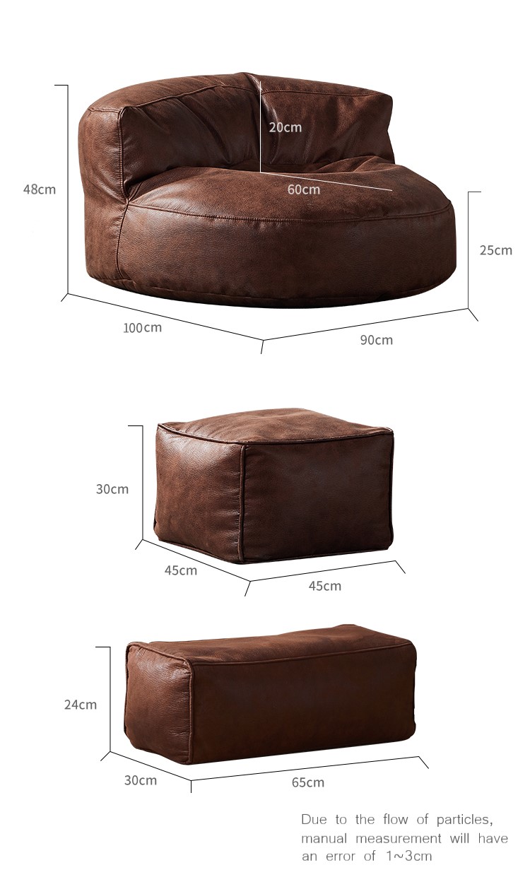 Leather Beanbag Size