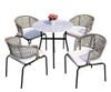 Braided Rope Balcony Garden Dining Table and Chair Set - Patio Furniture | Shinlin 4+1pcs Outdoor Dining Set CZ022