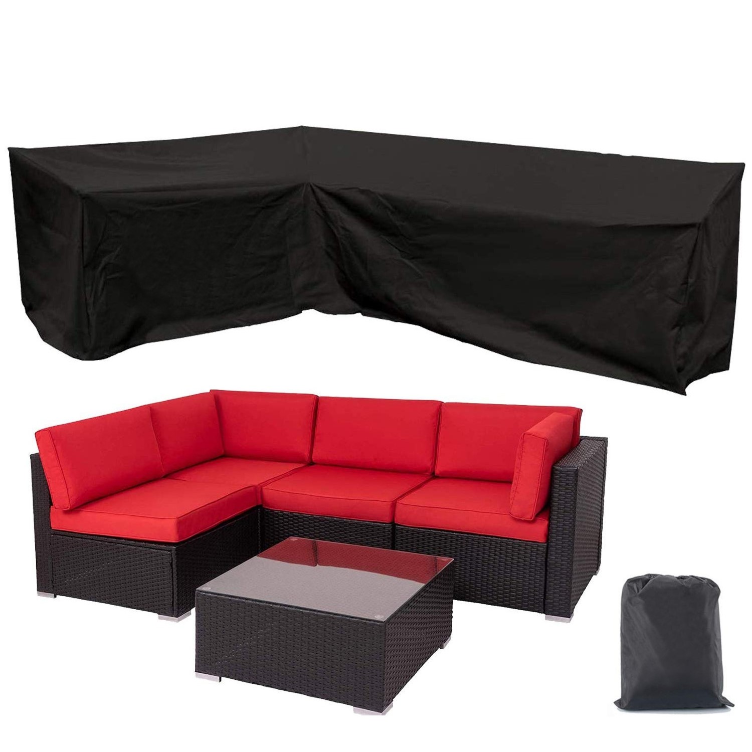 L Shape Waterproof Loveseat Furniture Covers - Garden Furniture Covers | Shinlin Patio Sofa Set Covers FC007
