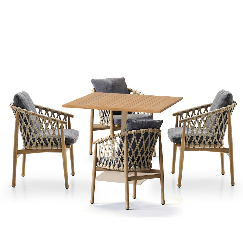 Wood-like Grain Garden Dining Set - Outdoor Furniture | Shinlin Garden Dining Set CZ020