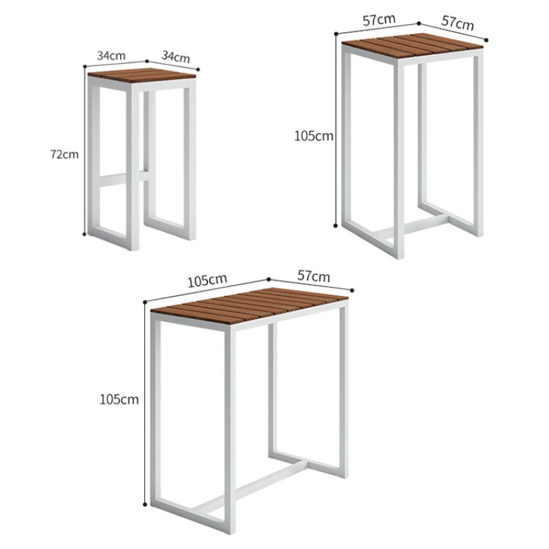 BR011 Aluminum Outdoor Barstools Bar Stool Set Bar Chairs - Garden Barstools Set | Shinlin Patio Bar Table Chairs 