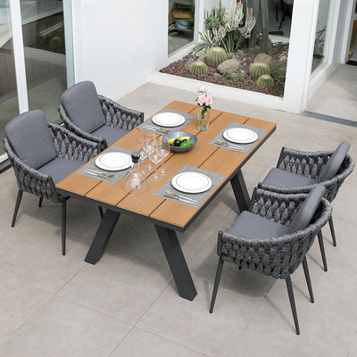  Aluminium Frame with Olefin Rope Weaving Dining Chair | Shinlin Outdoor Chair CZ033