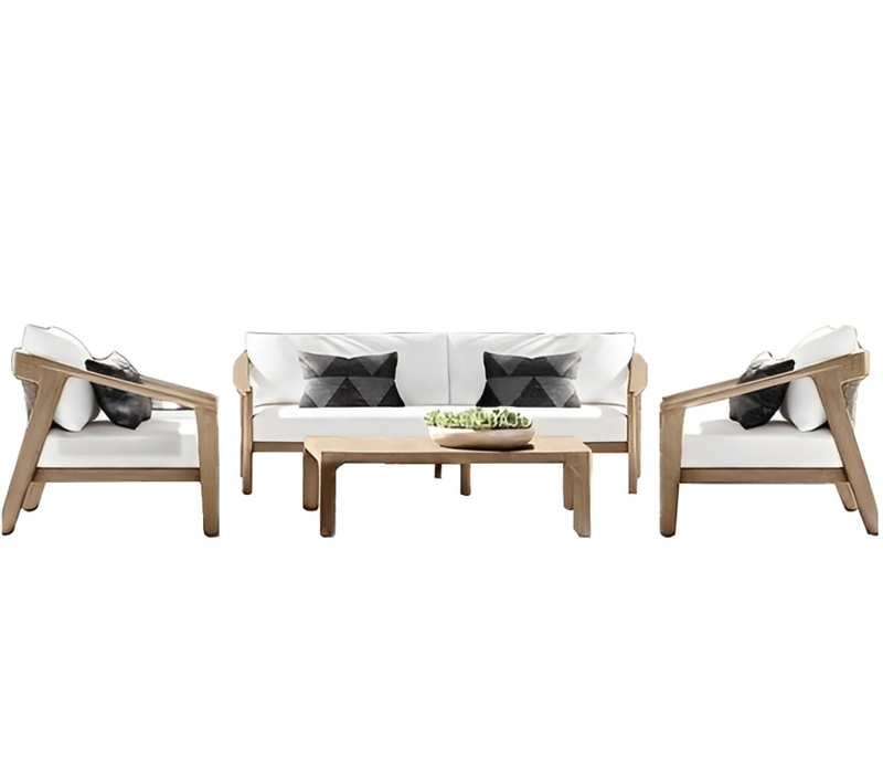 SF015 Teakwood Outdoor Rattan Furniture Set
