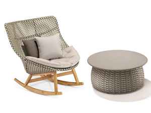 Shinlin Patio Rattan Rocking Chair Armless Chair with Cushion Pillow | Shinlin Garden Chairs KF007