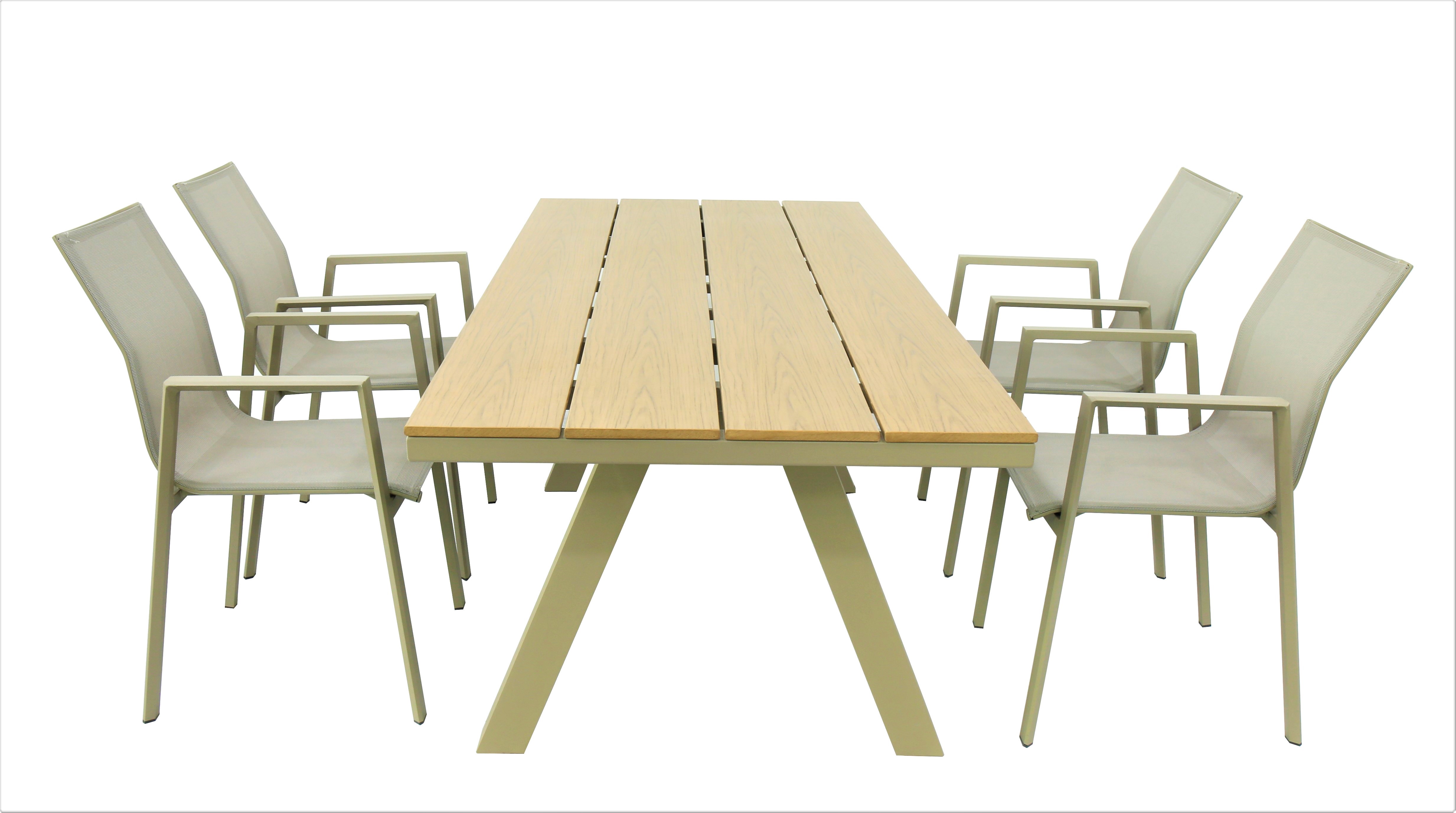 CZ010 Aluminum Dining Table Chair Set
