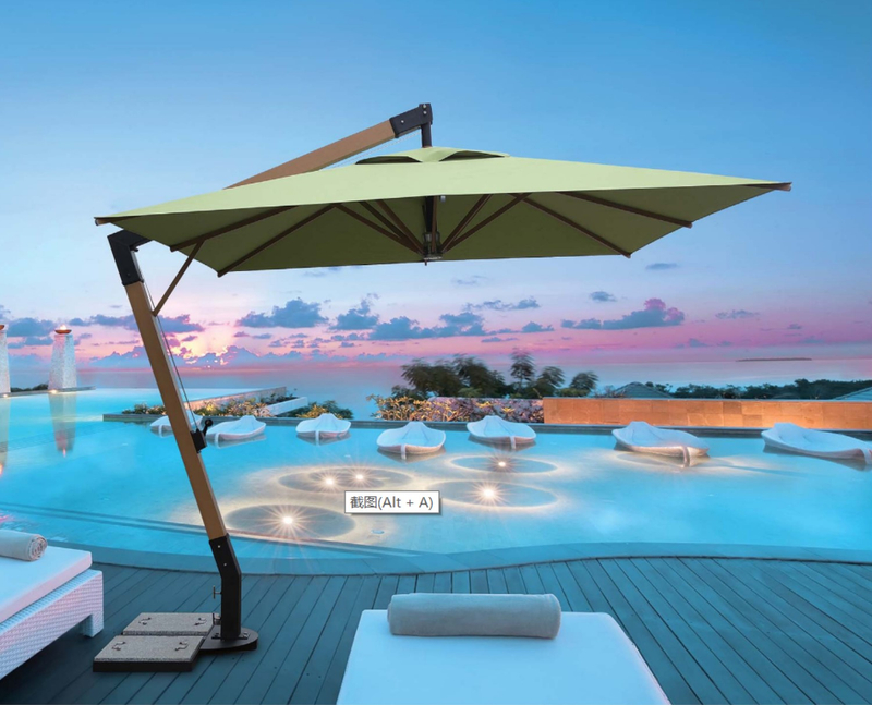 "7" Style Outdoor Living 3m x 3m Square Cantilever Parasol Garden