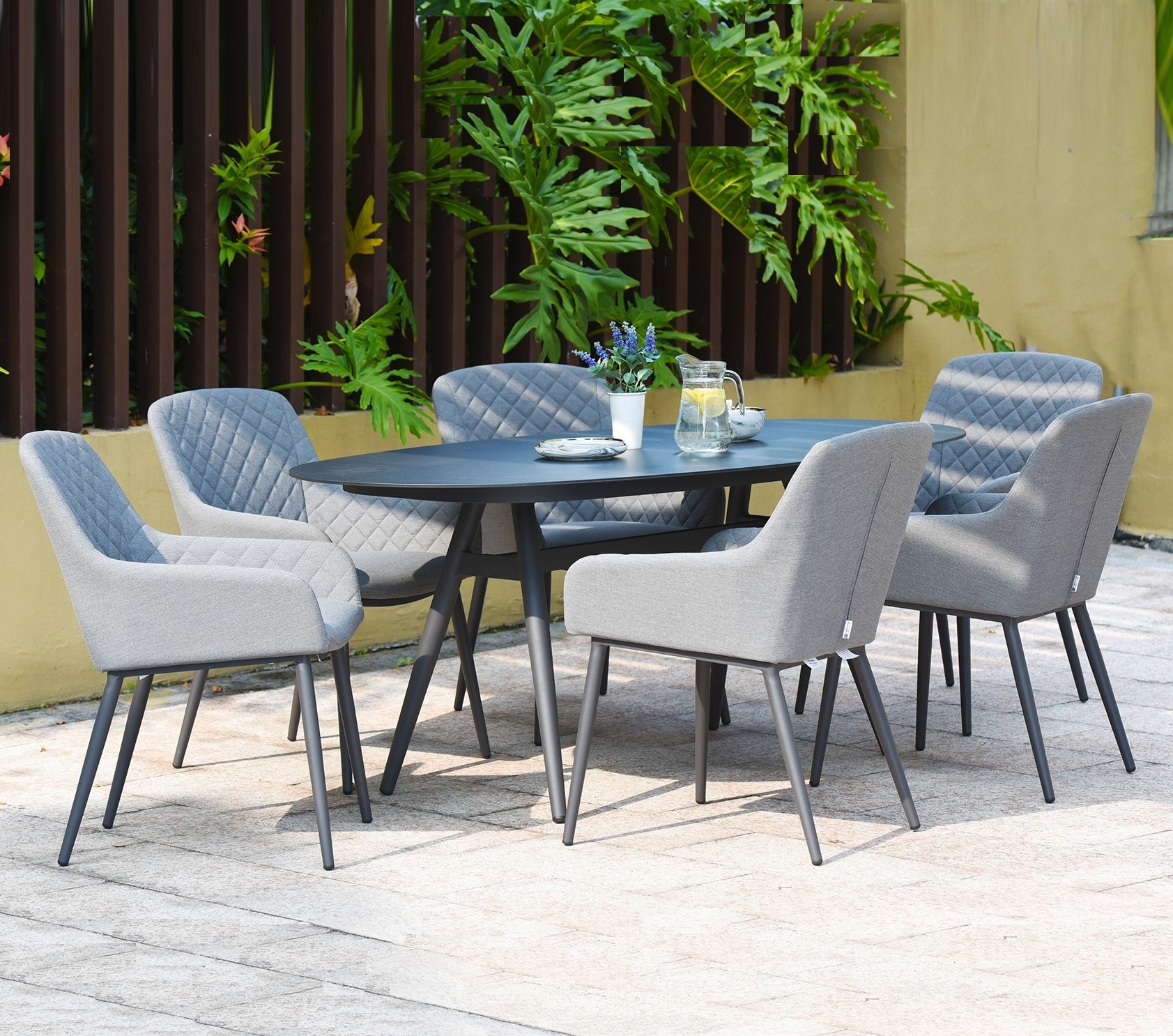 All Weather Fabric Garden Dining Chairs - Outdoor Furniture | Shinlin Patio Fabric Dining Table & Chairs C203-B