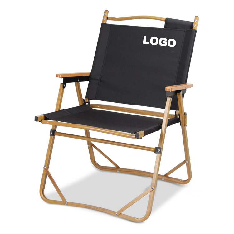 FCY003-B Outdoor Portable Wood Grain Aluminum Frame Folding Camping Low Chair Beach Chairs