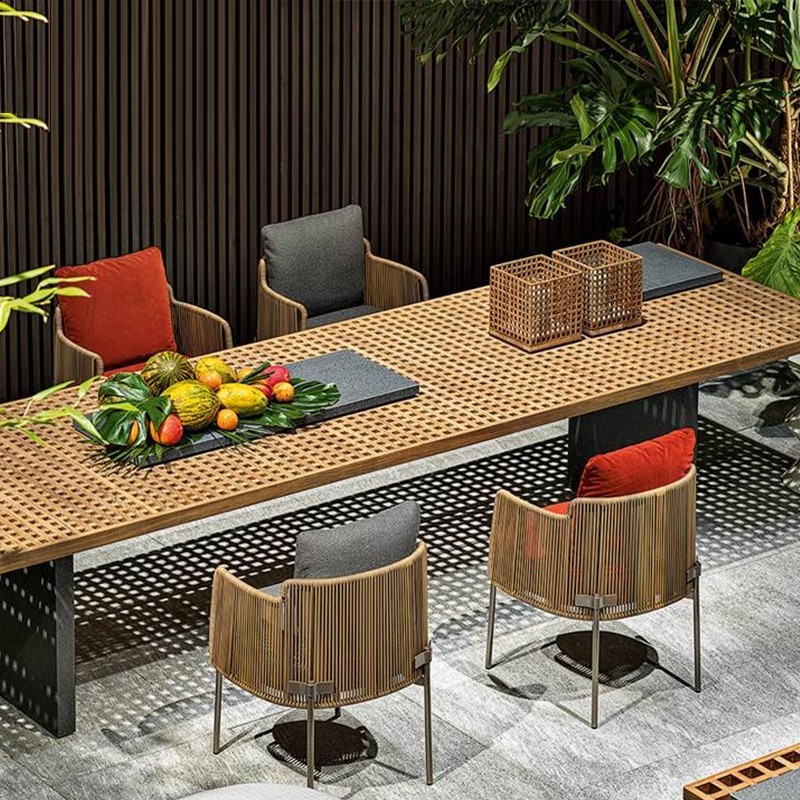 CZ009 Simple Design Teakwood Outdoor Garden Dining Set for 8