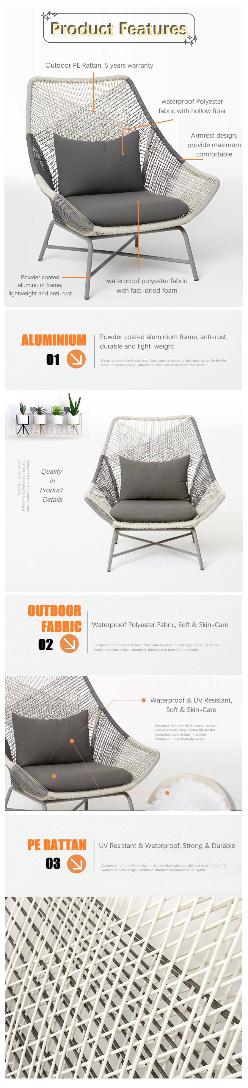 KF002 Outdoor Leisure Chair Product Details
