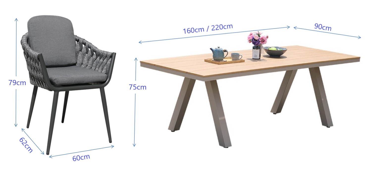Shinlin Rope Chair Size Details